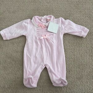 Pink Velour Onesie